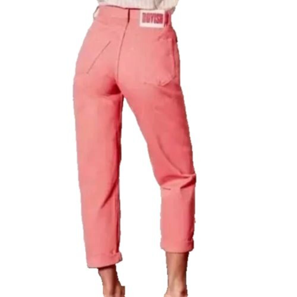 Boyish The TOBY High Waisted Relaxed Tapered Rigid Jeans Sz 25 Straight Pink